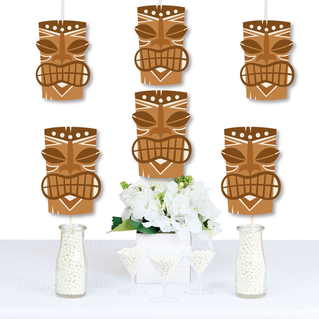 Big Dot of Happiness Tropical Luau - Tiki Decorations DIY Hawaiian Beach Party Essentials - Set of 20